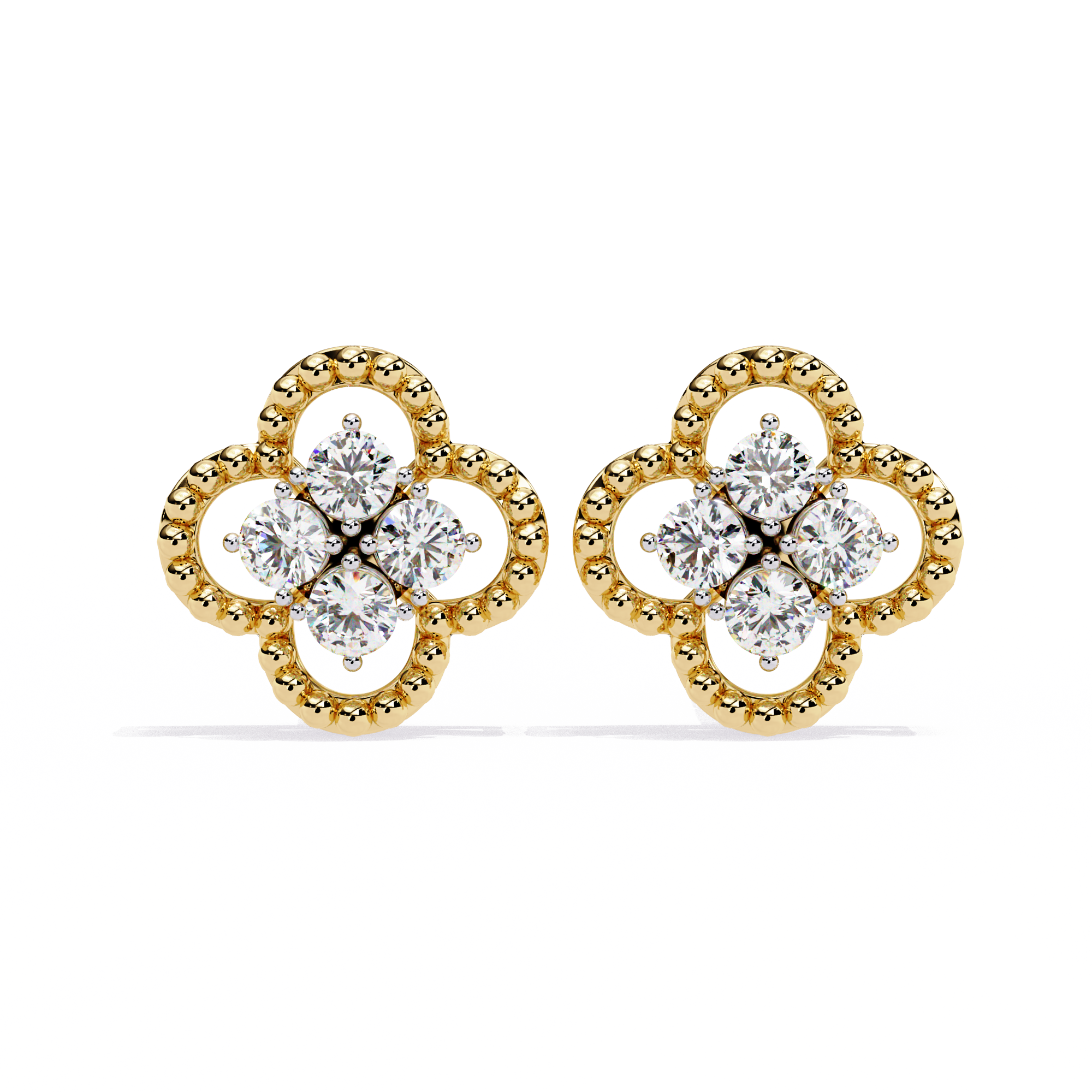 Classic Floral Diamond Earrings