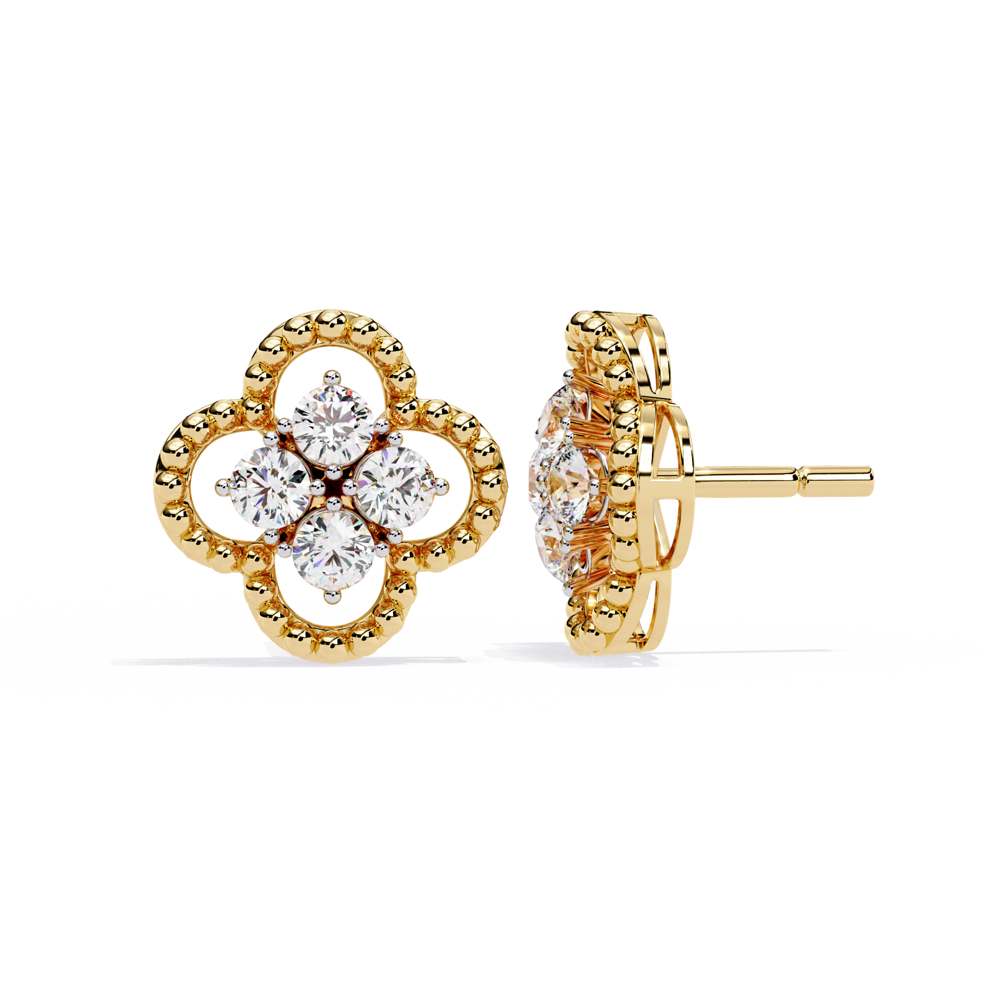 Classic Floral Diamond Earrings