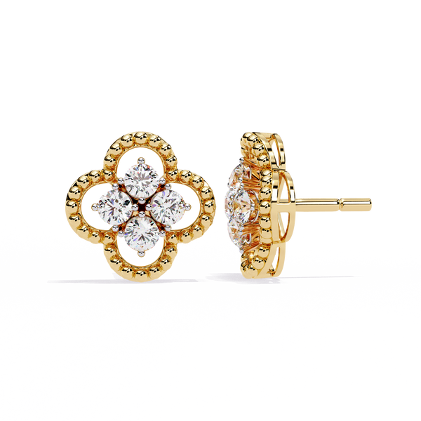 Classic Floral Diamond Earrings