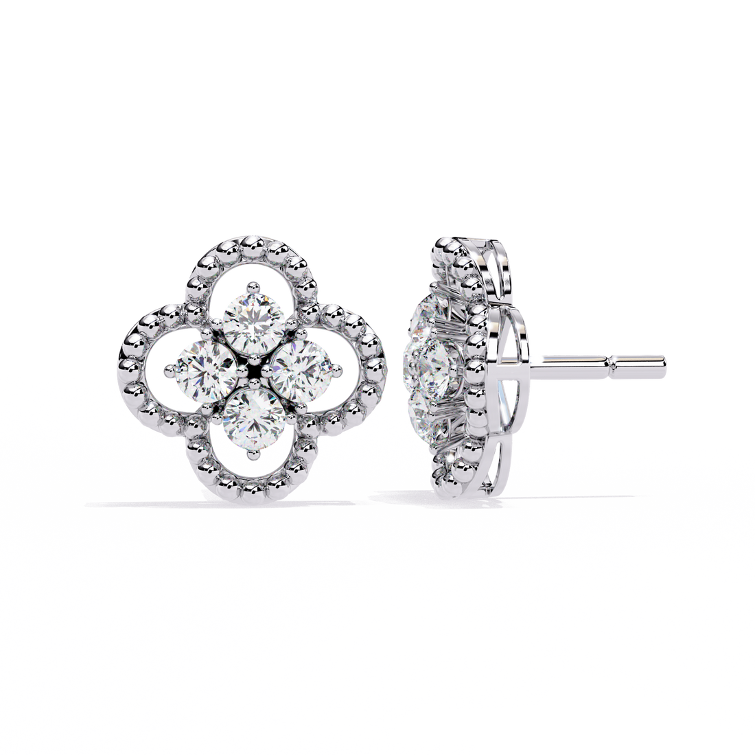 Classic Floral Diamond Earrings