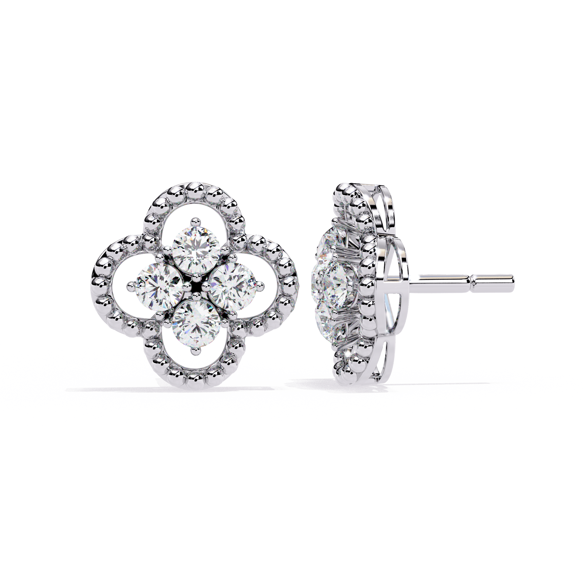 Classic Floral Diamond Earrings