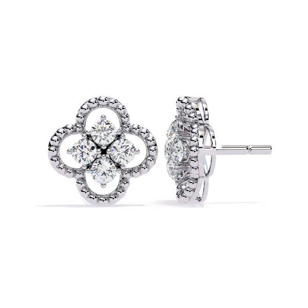 Classic Floral Diamond Earrings