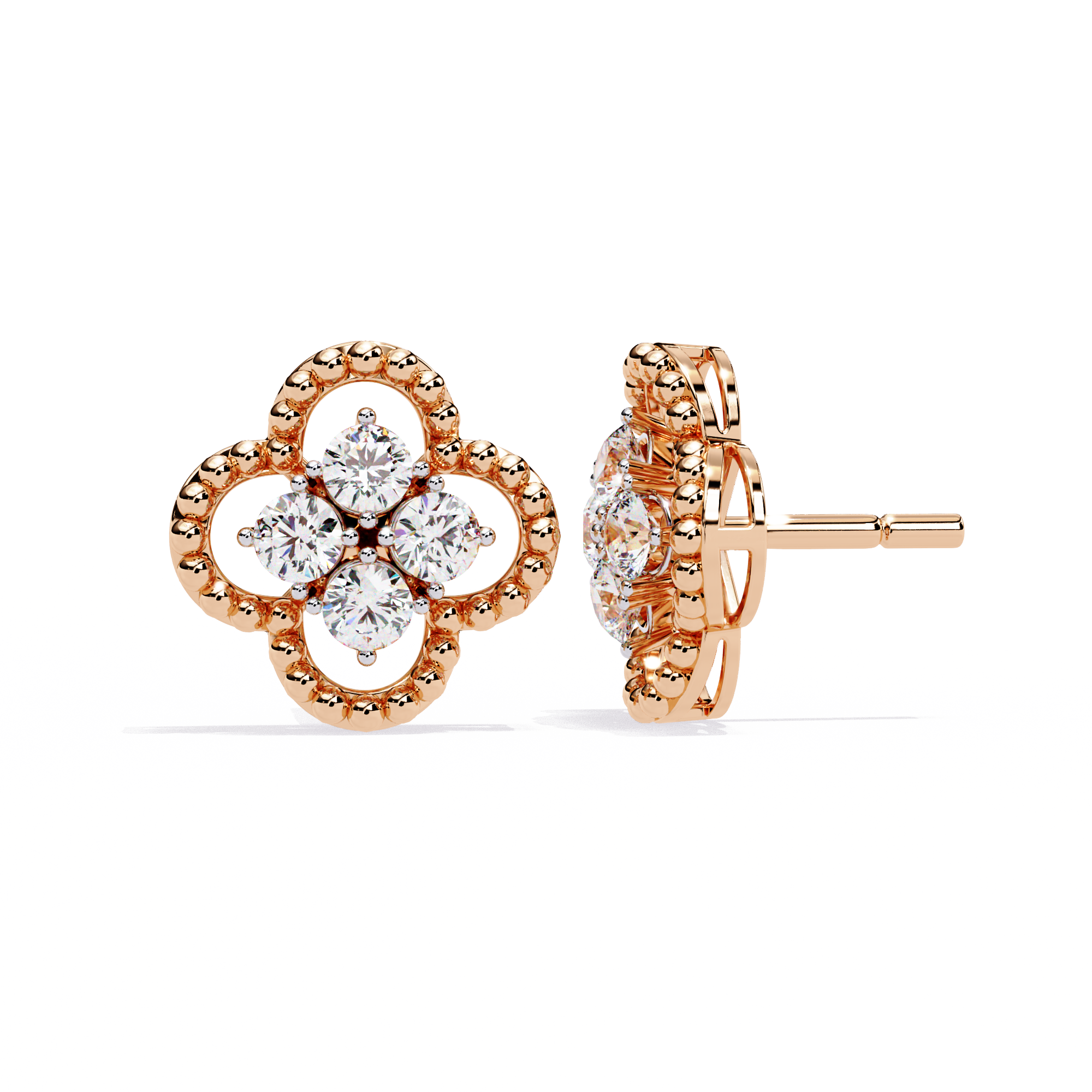 Classic Floral Diamond Earrings