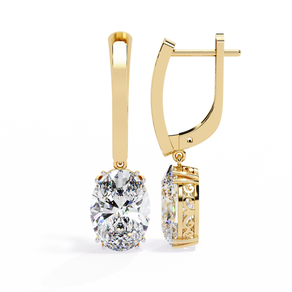 Luxury Oval Diamond Drop Earrings