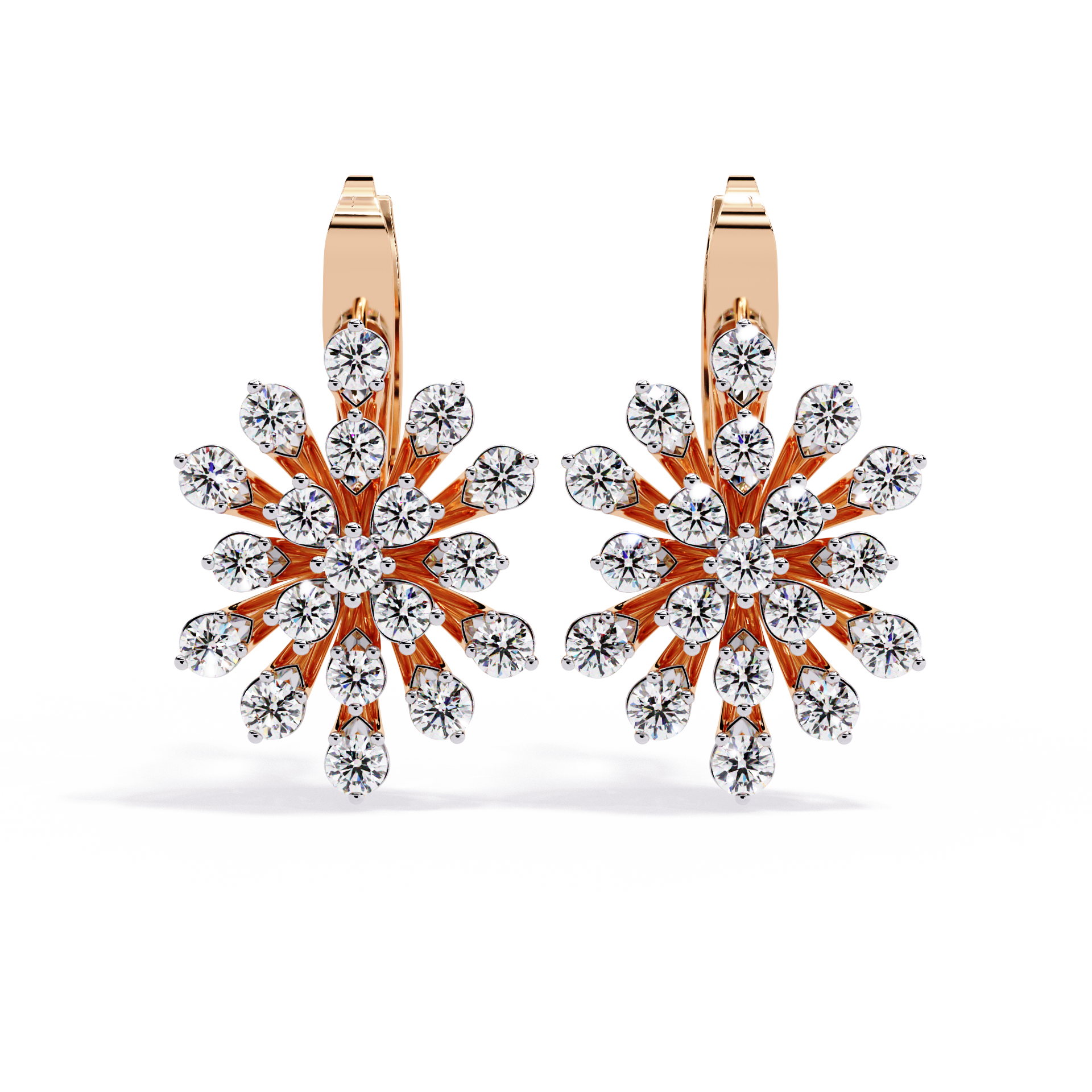 Modern Floral Diamond Earrings