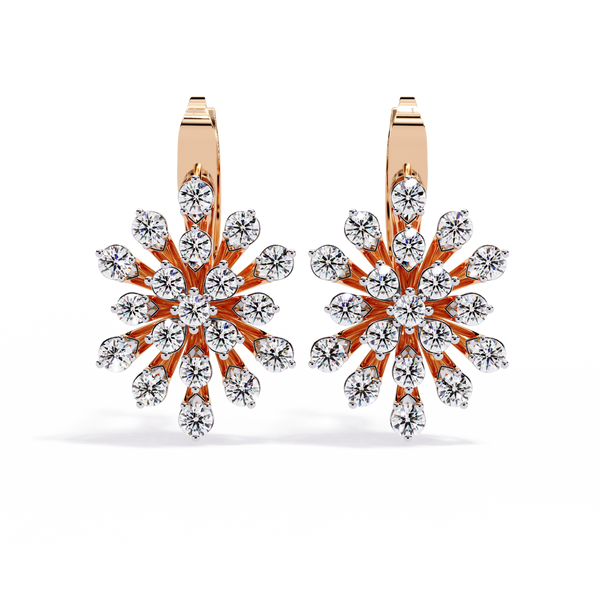 Modern Floral Diamond Earrings