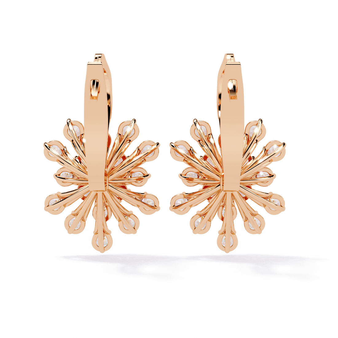 Modern Floral Diamond Earrings