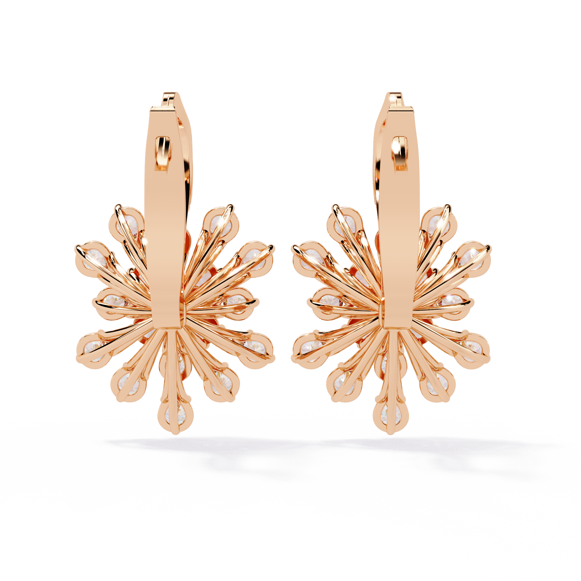 Modern Floral Diamond Earrings