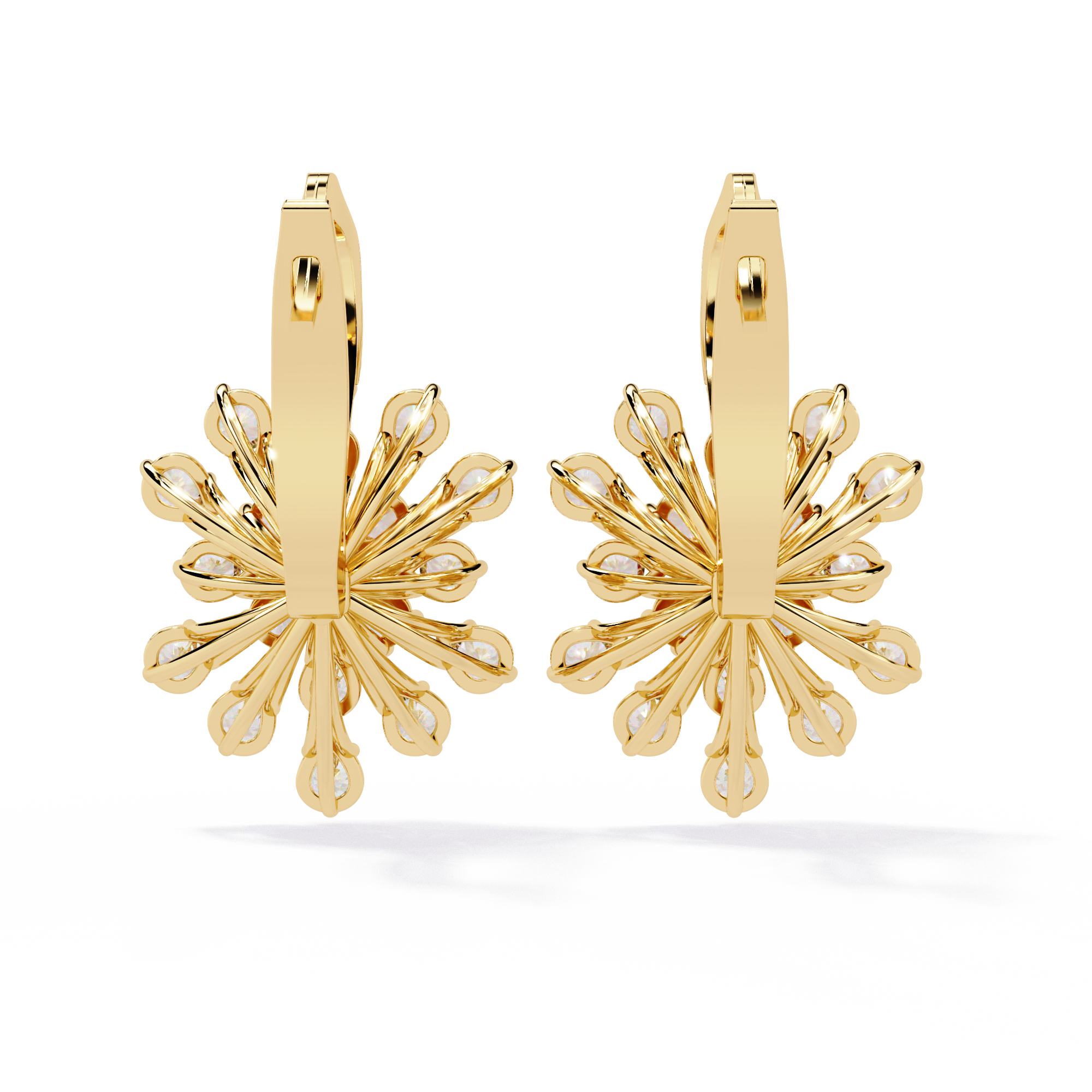 Modern Floral Diamond Earrings