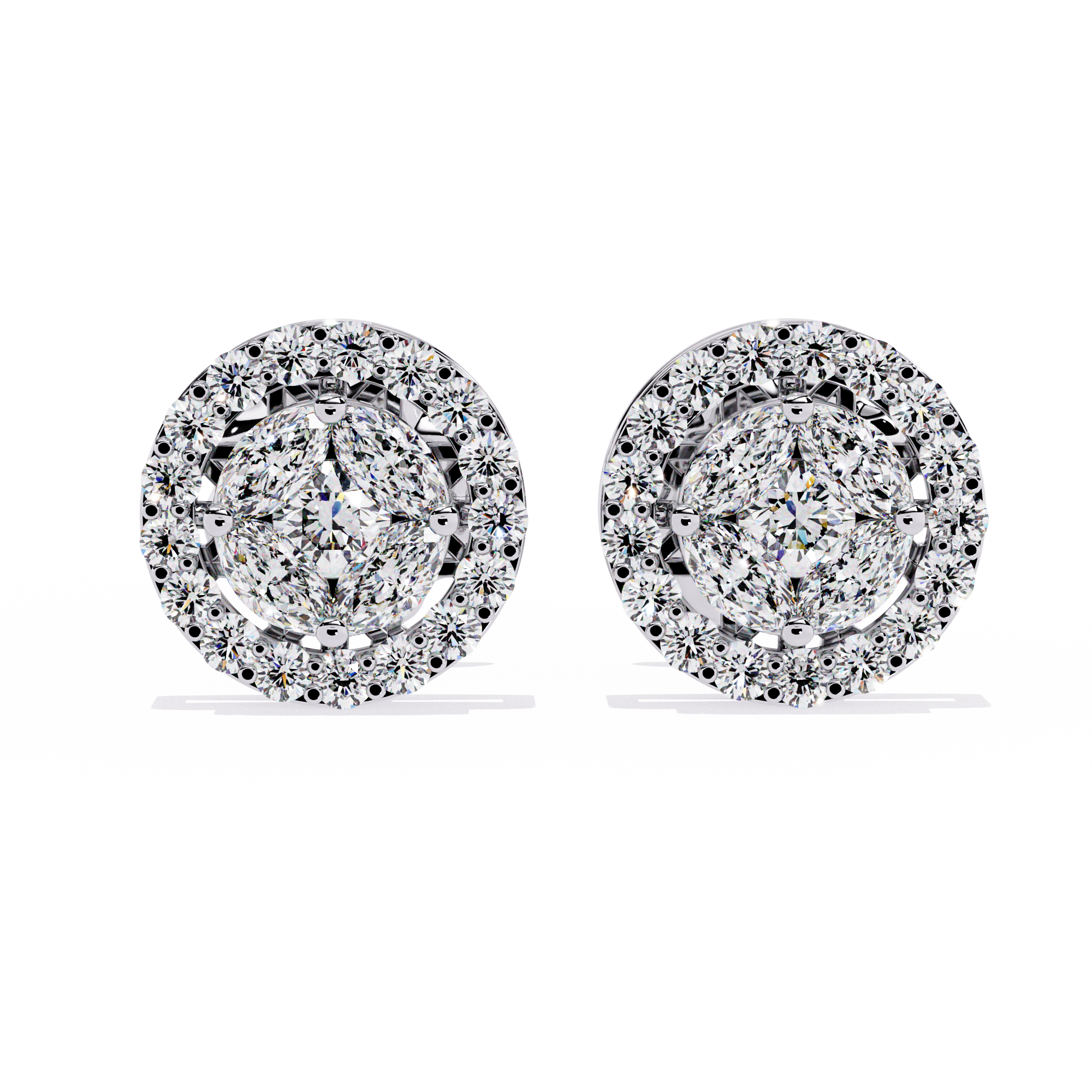 Sparkling Halo Stud Earrings
