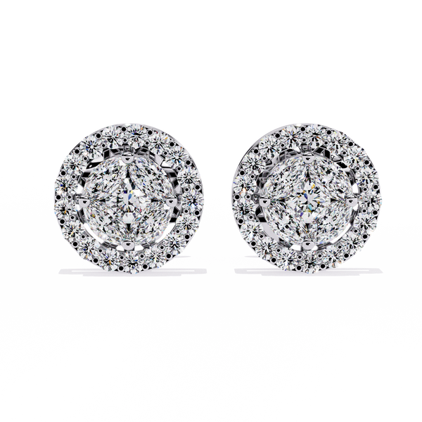 Sparkling Halo Stud Earrings