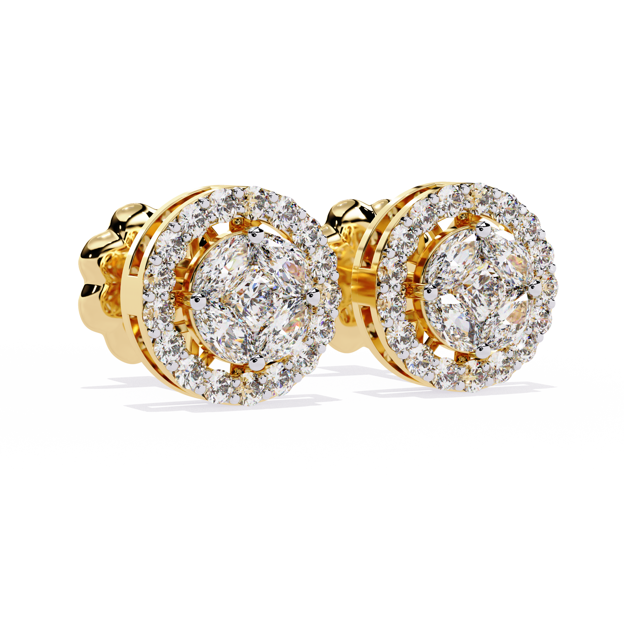 Sparkling Halo Stud Earrings