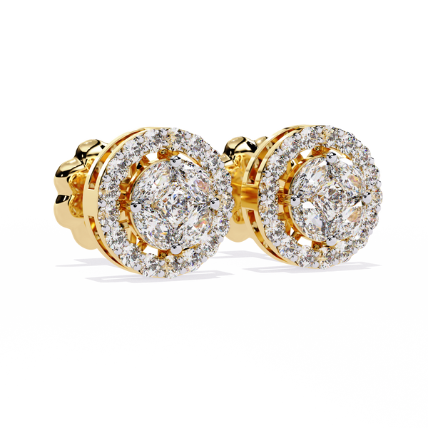 Sparkling Halo Stud Earrings
