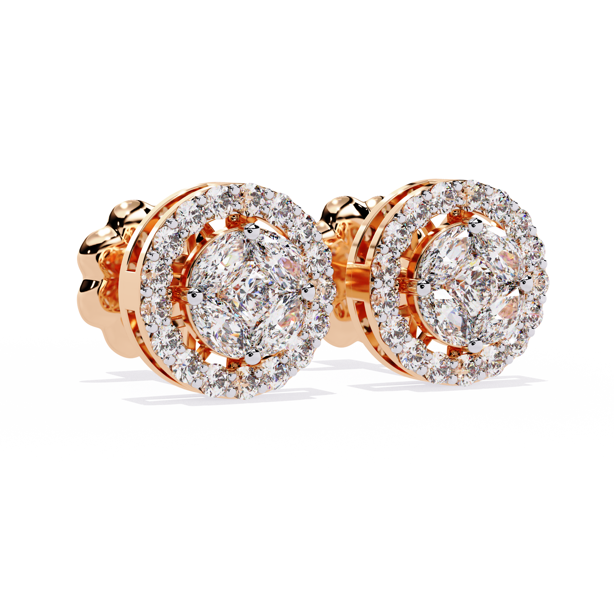 Sparkling Halo Stud Earrings