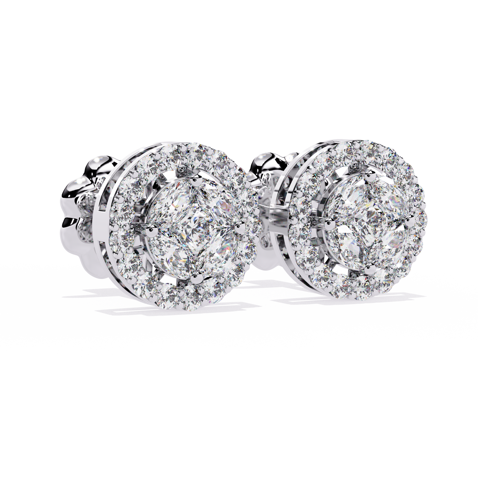 Sparkling Halo Stud Earrings