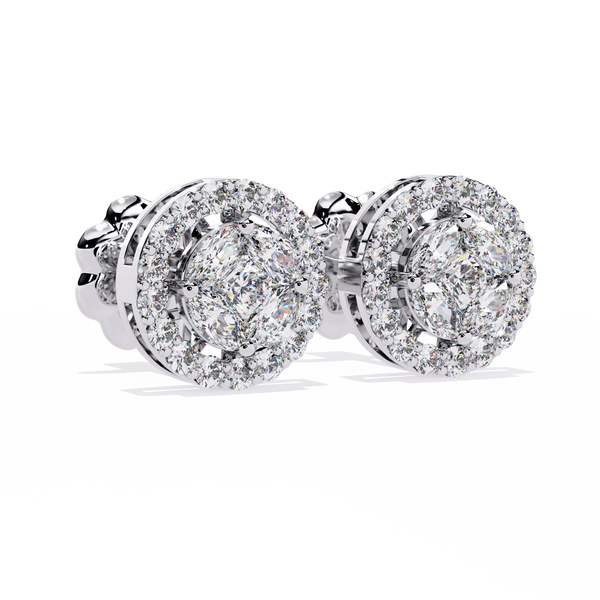 Sparkling Halo Stud Earrings