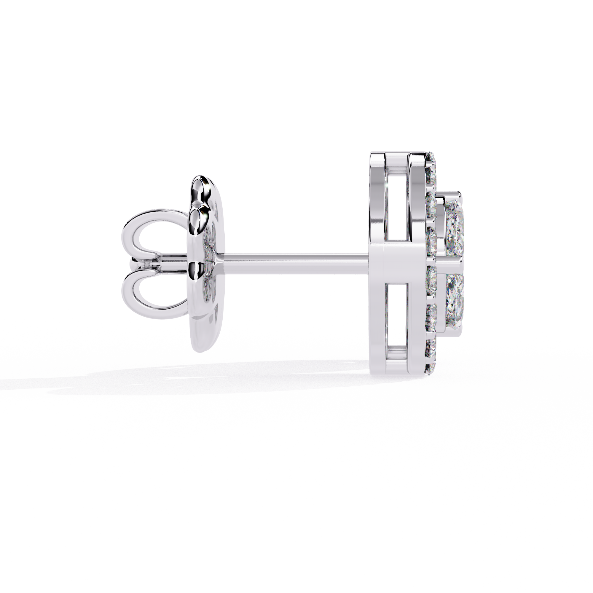 Sparkling Halo Stud Earrings