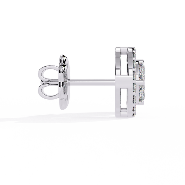 Sparkling Halo Stud Earrings