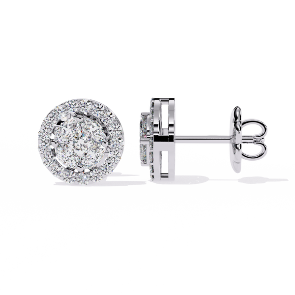 Sparkling Halo Stud Earrings