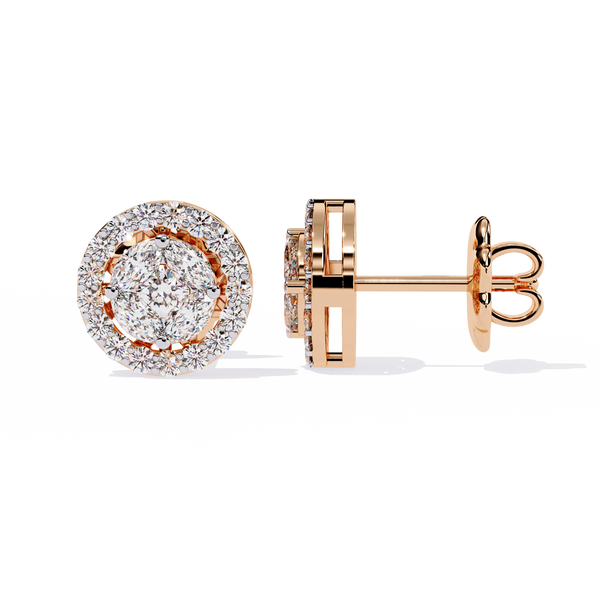 Sparkling Halo Stud Earrings