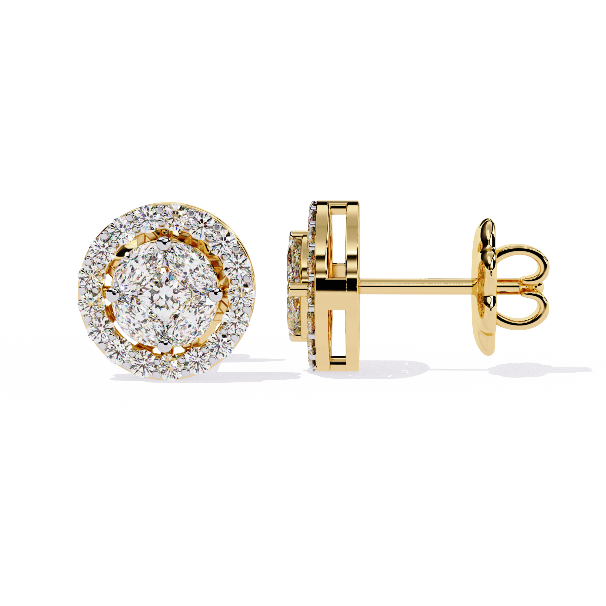 Sparkling Halo Stud Earrings