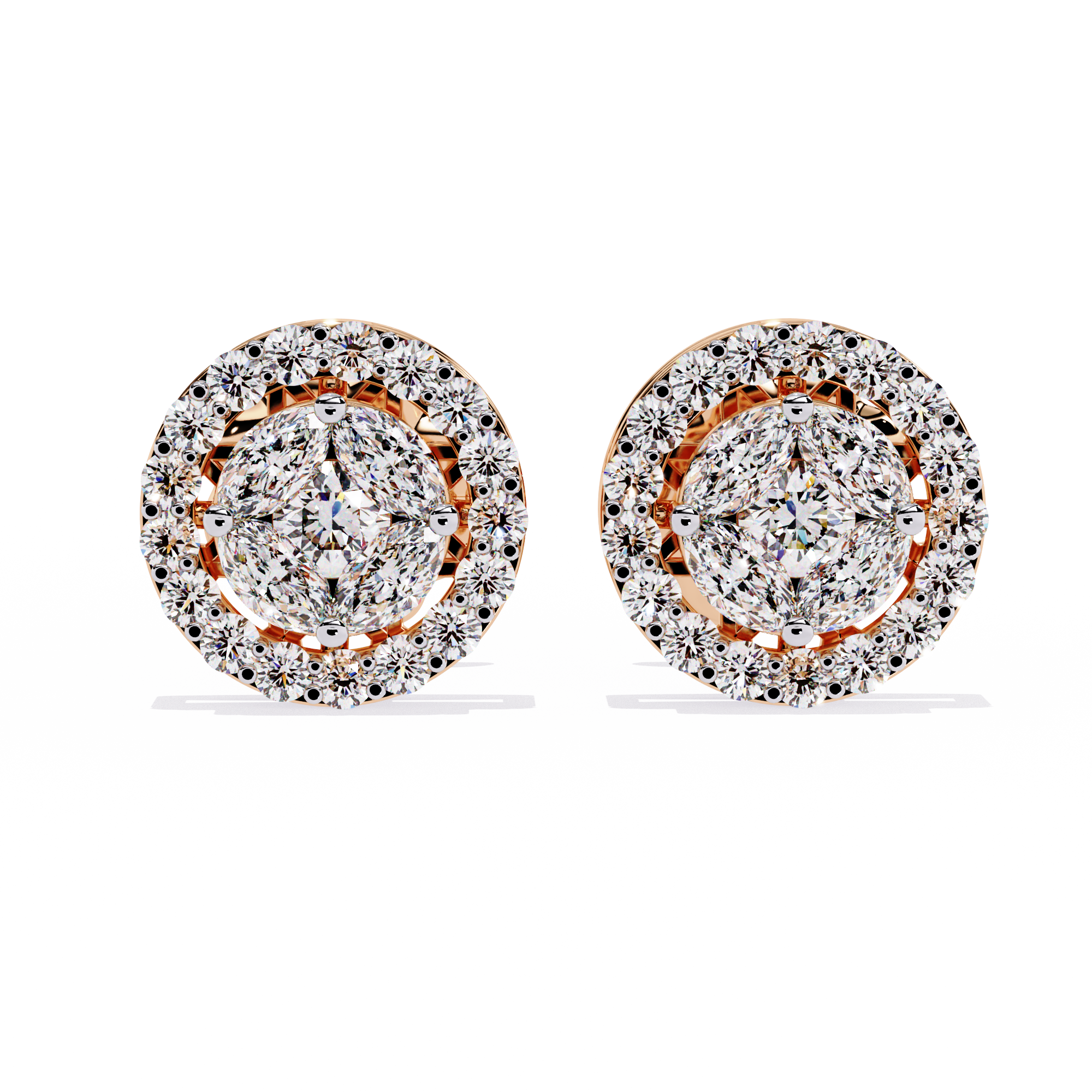 Sparkling Halo Stud Earrings