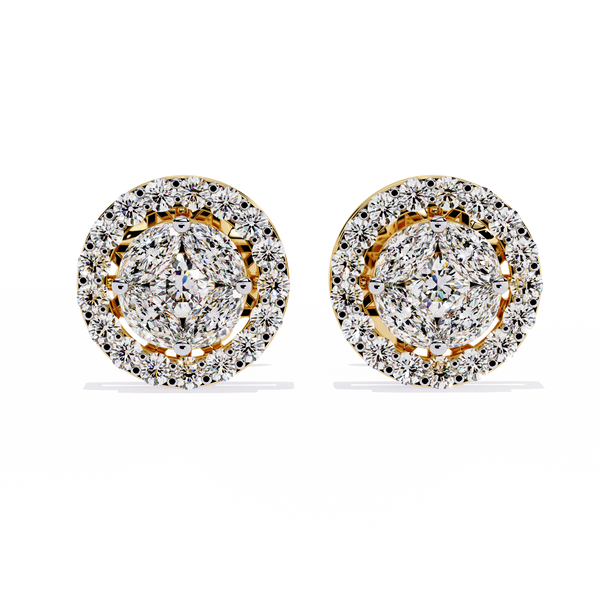 Sparkling Halo Stud Earrings