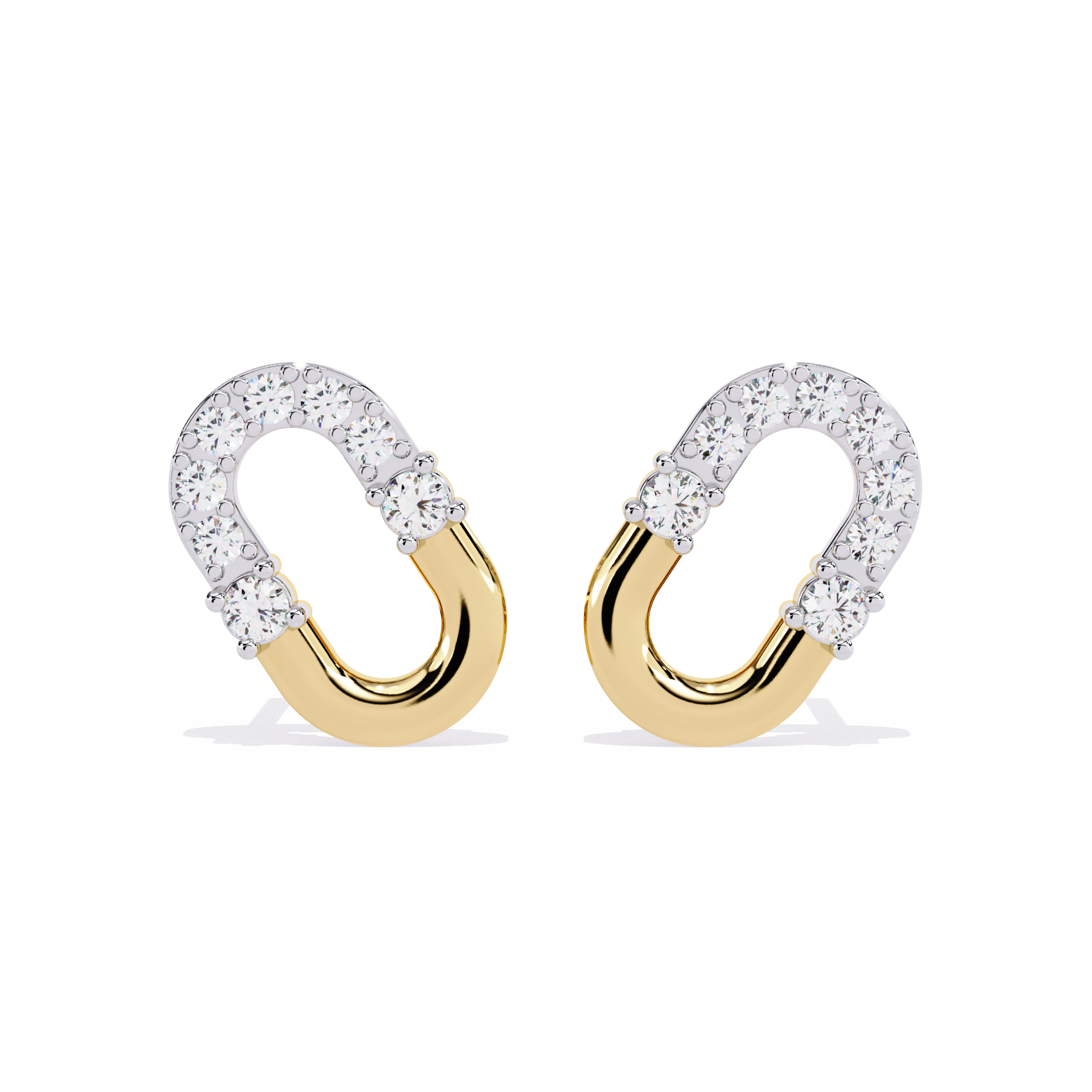 Asymmetrical Diamond Stud Earrings