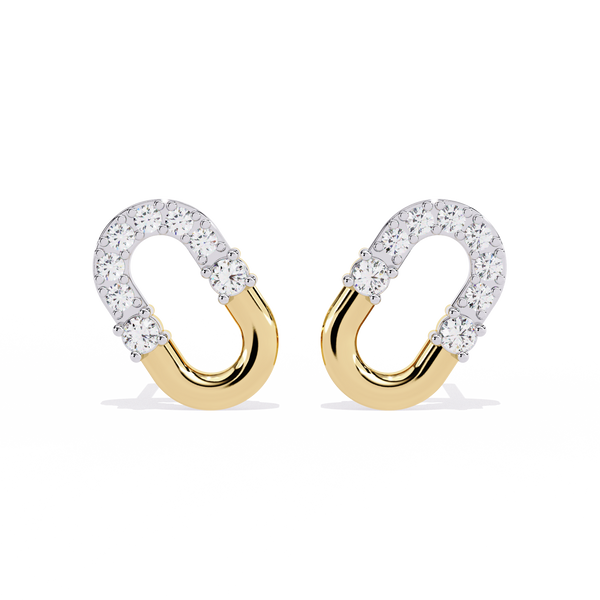 Asymmetrical Diamond Stud Earrings