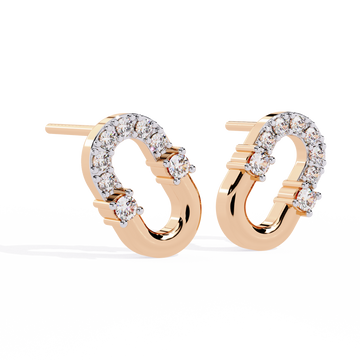 Asymmetrical Diamond Stud Earrings