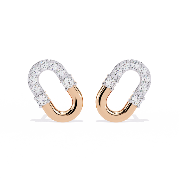 Asymmetrical Diamond Stud Earrings