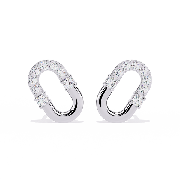 Asymmetrical Diamond Stud Earrings