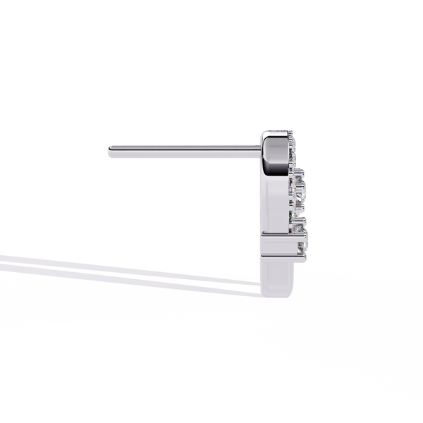 Asymmetrical Diamond Stud Earrings