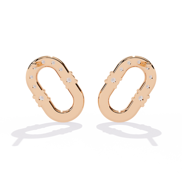 Asymmetrical Diamond Stud Earrings