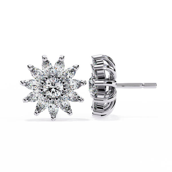 Starburst Diamond Stud Earrings