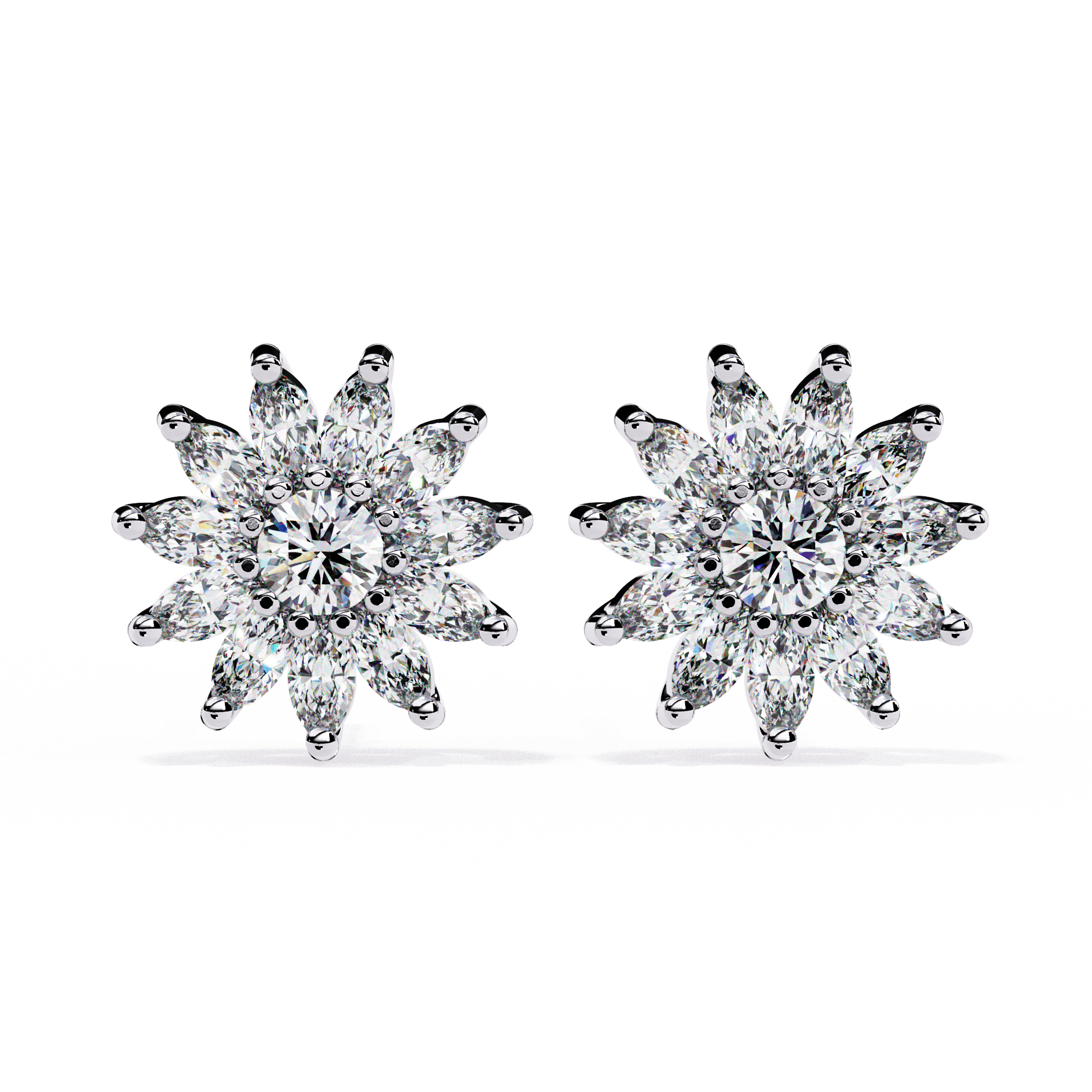 Starburst Diamond Stud Earrings