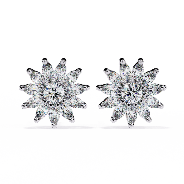 Starburst Diamond Stud Earrings