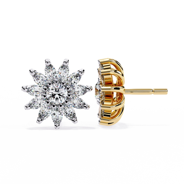 Starburst Diamond Stud Earrings