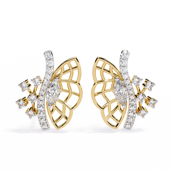 Butterfly Diamond Stud Earrings
