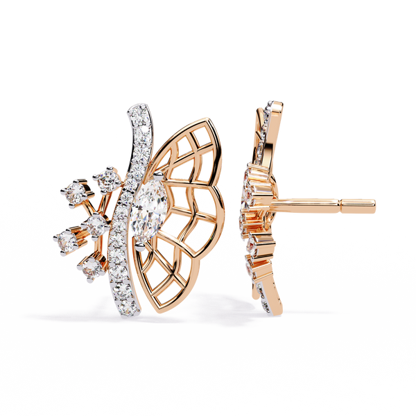 Butterfly Diamond Stud Earrings