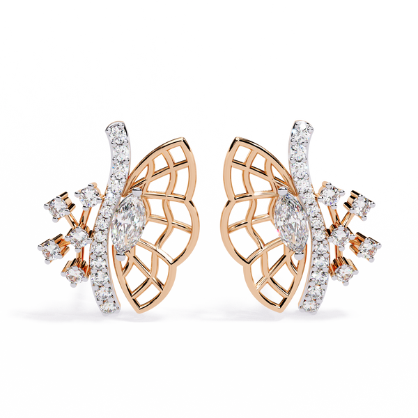 Butterfly Diamond Stud Earrings
