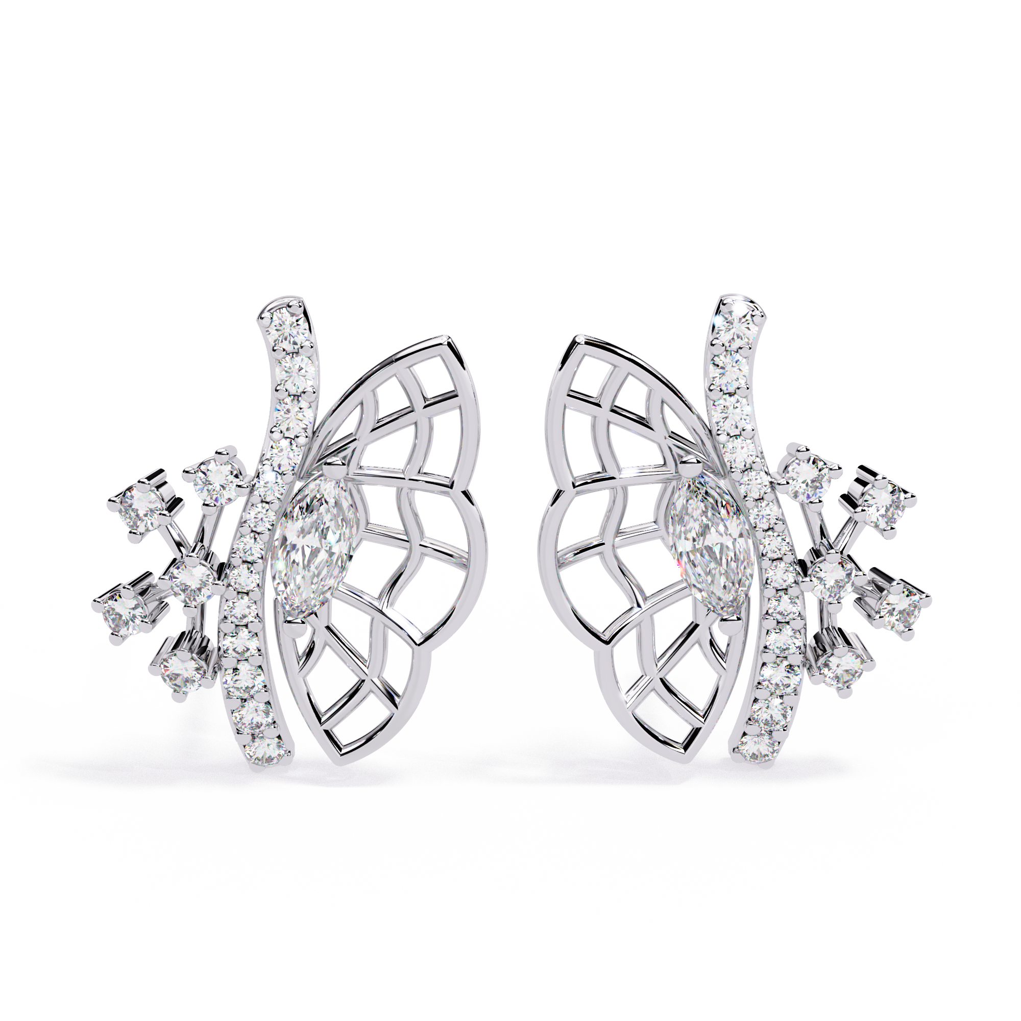 Butterfly Diamond Stud Earrings