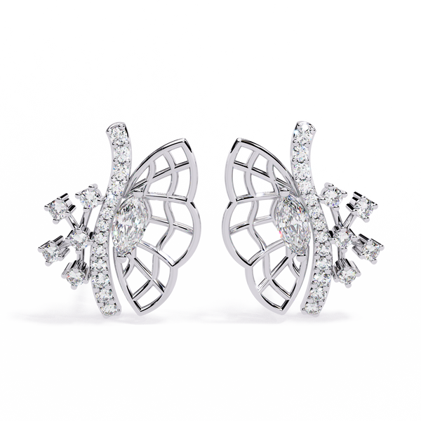 Butterfly Diamond Stud Earrings