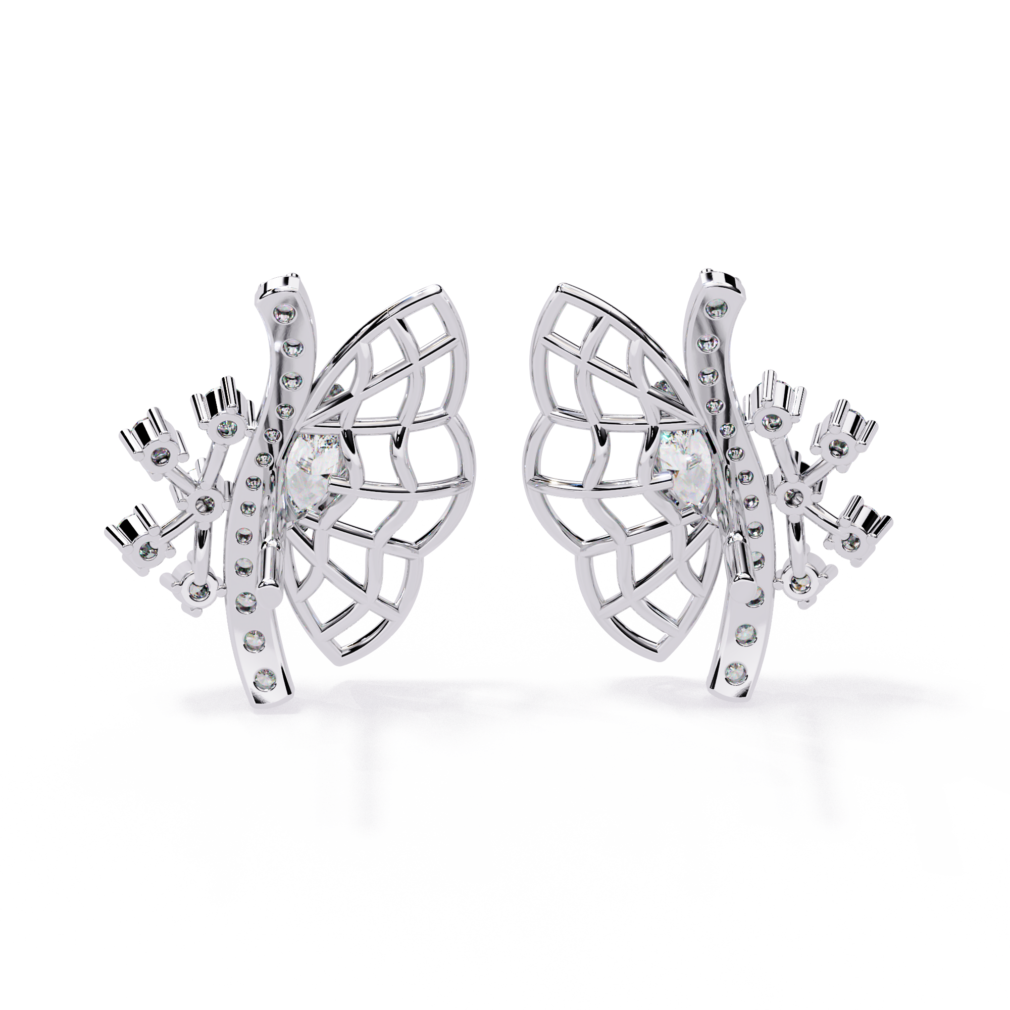 Butterfly Diamond Stud Earrings