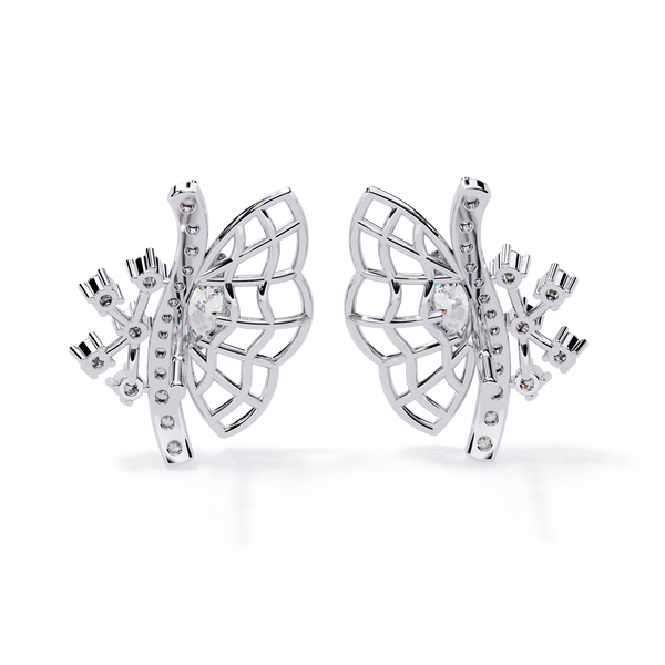 Butterfly Diamond Stud Earrings