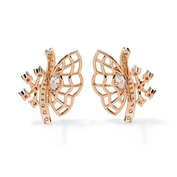 Butterfly Diamond Stud Earrings