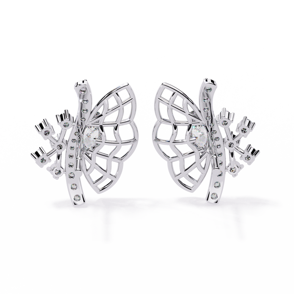 Butterfly Diamond Stud Earrings