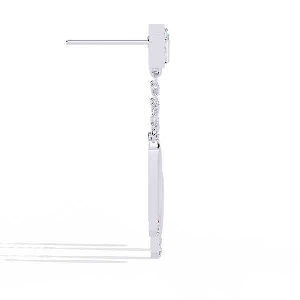 Linear Diamond Drop Earrings