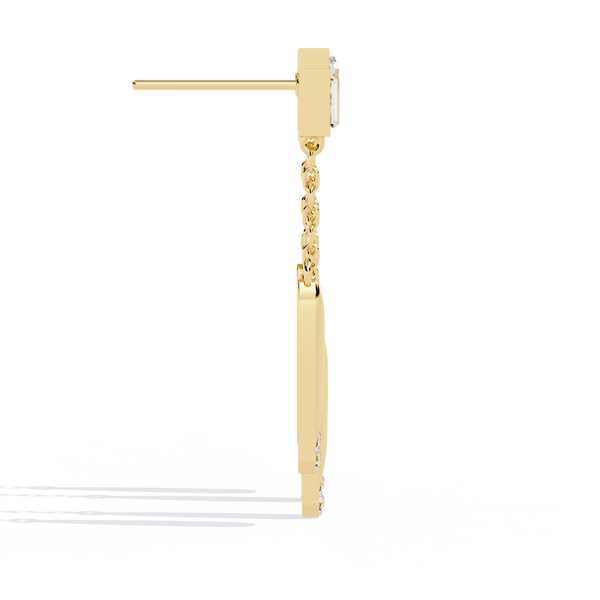 Linear Diamond Drop Earrings