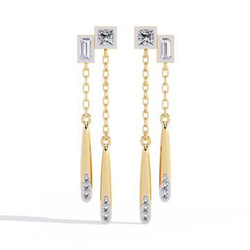 Linear Diamond Drop Earrings